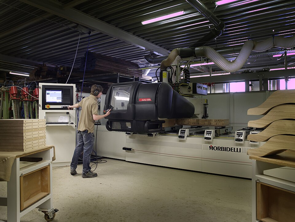 Operator working at a CNC machine
