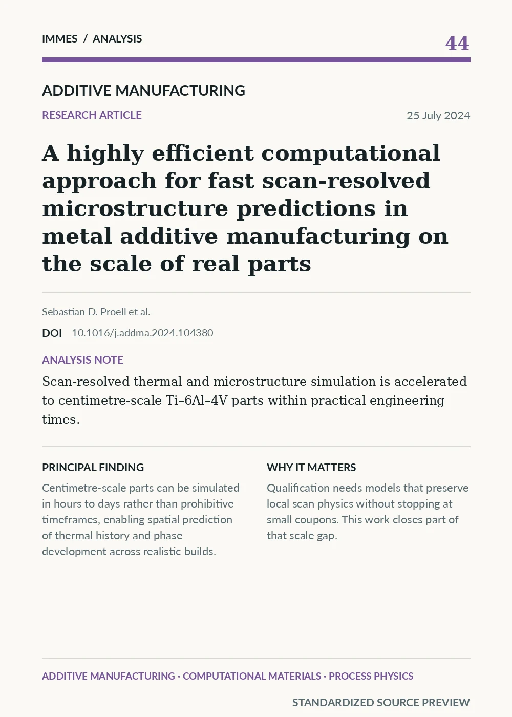 Standardized source preview for A highly efficient computational approach for fast scan-resolved microstructure predictions in metal additive manufacturing on the scale of real parts